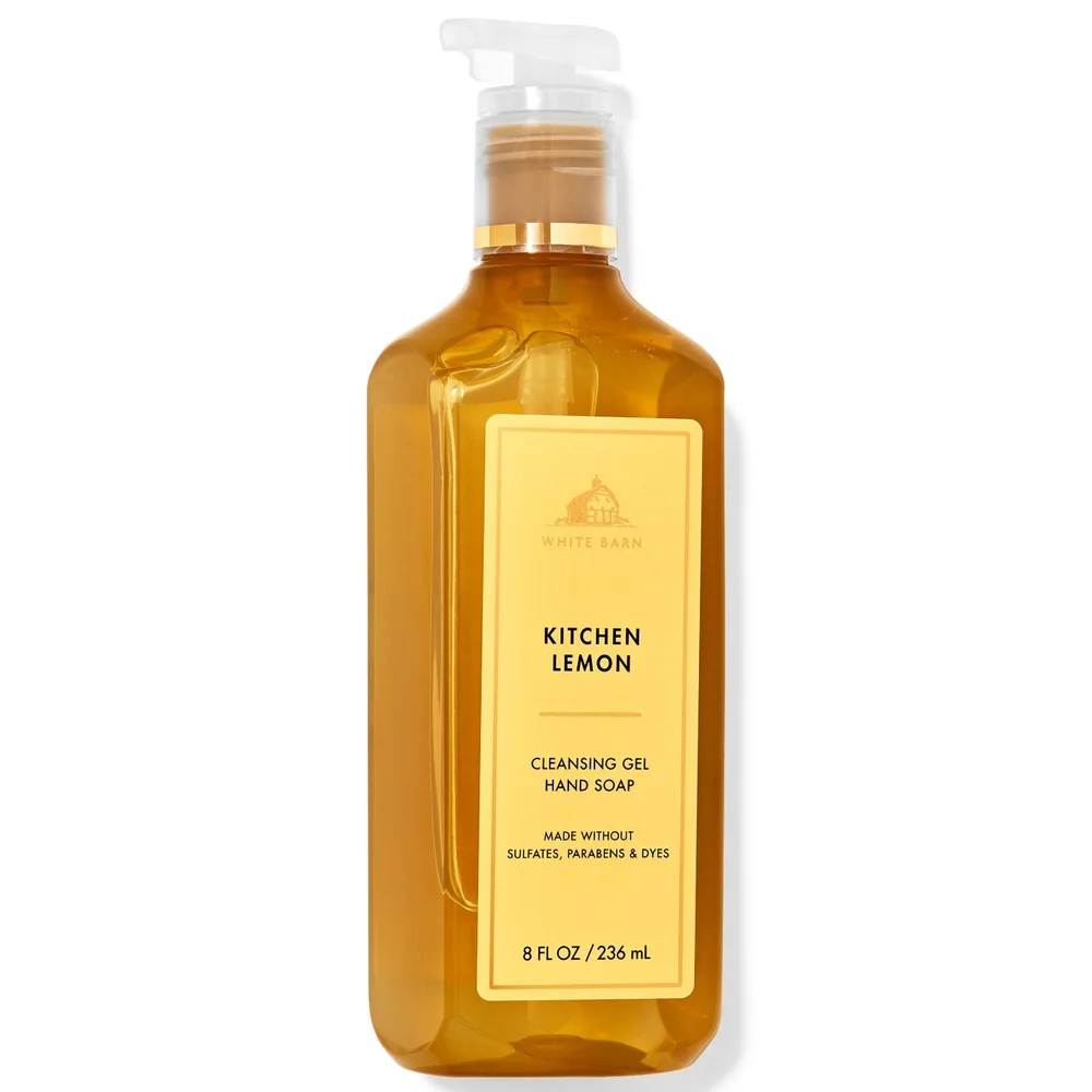 Bath & Body Works White Barn Kitchen Lemon Cleansing Gel Hand Soap 8oz NEW RARE